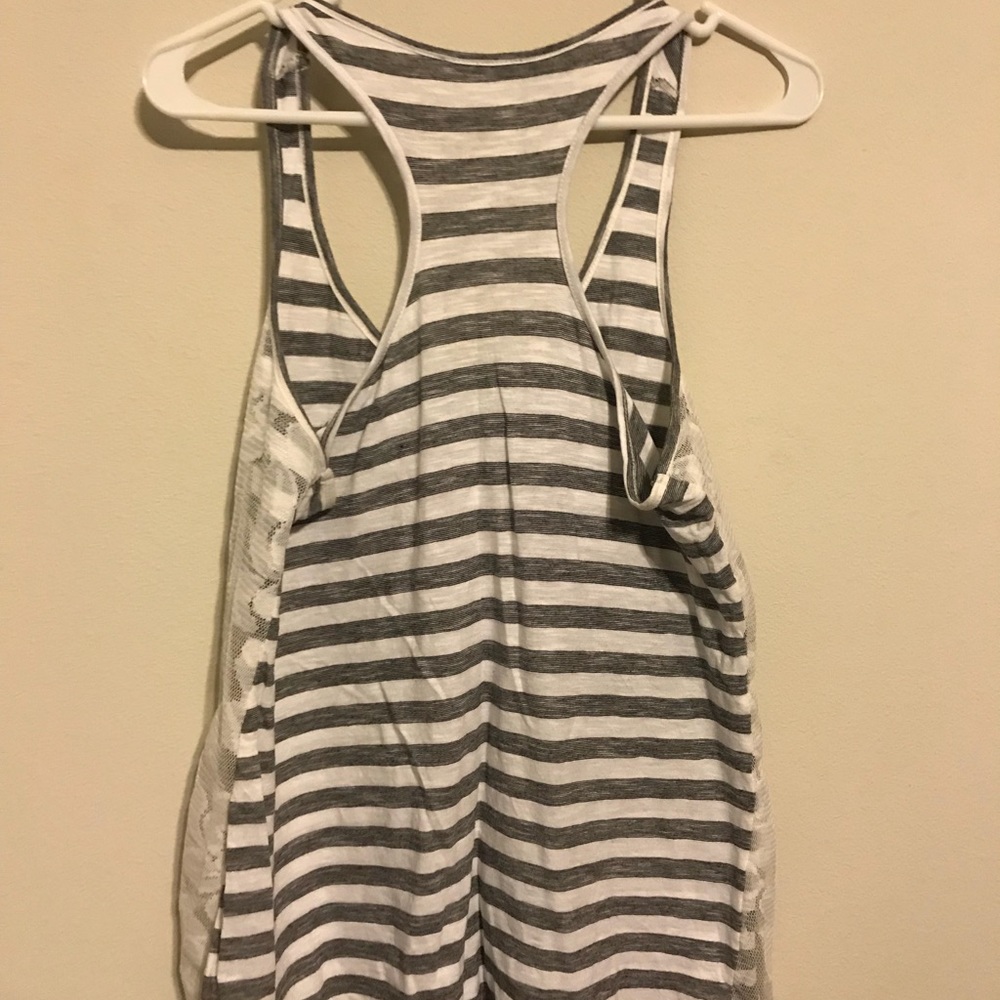 Cute lace and striped racer back tank